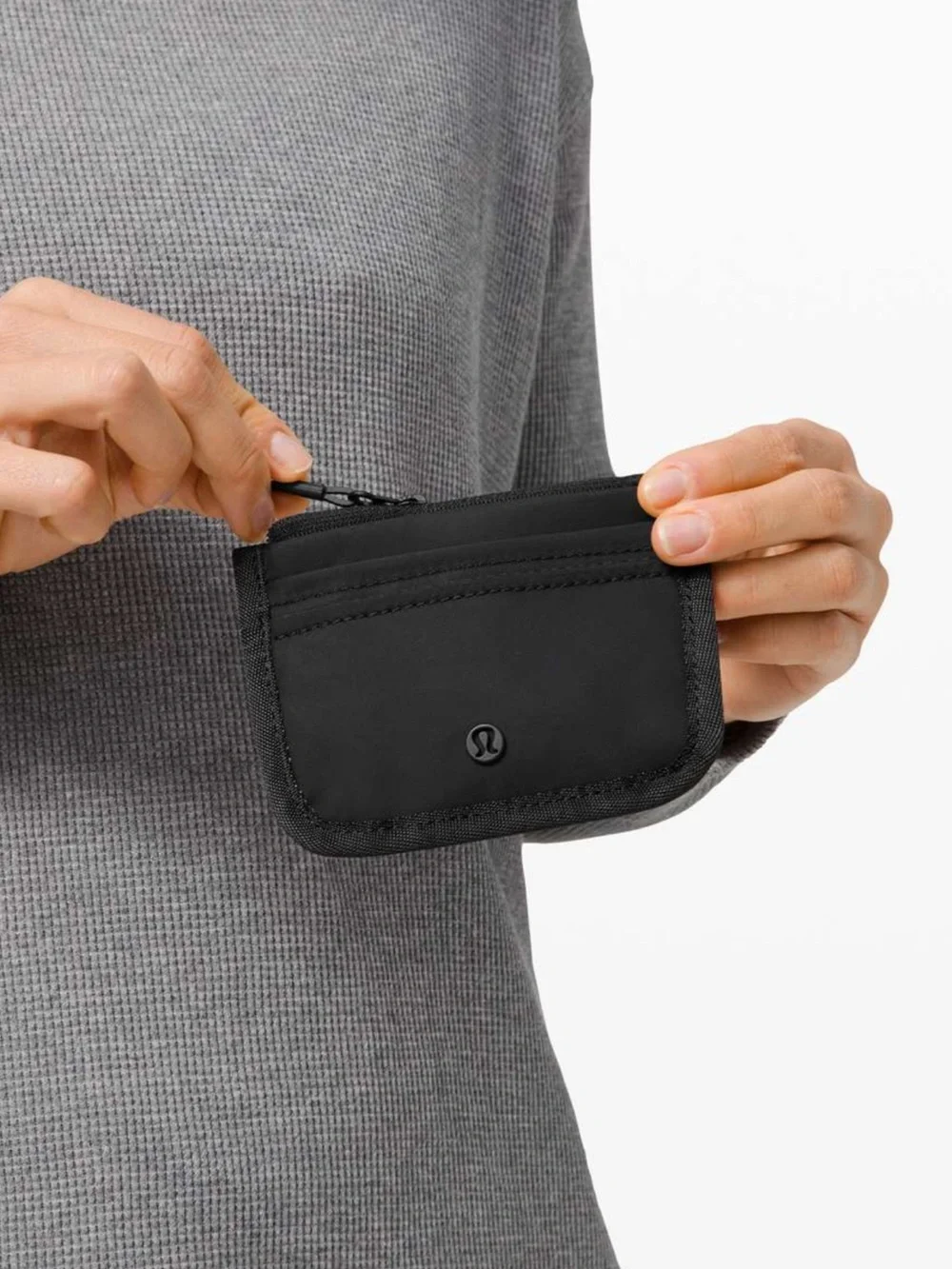 NWT Lululemon True Identity Card Case in Black Zipper Coin Pouch Water Repellent